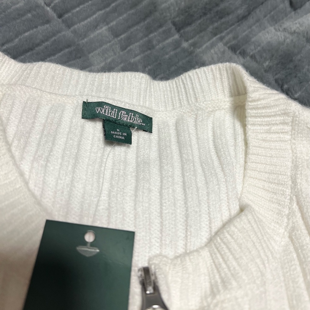 Wild Fable White Ribbed Sweater - Picture 3 of 4